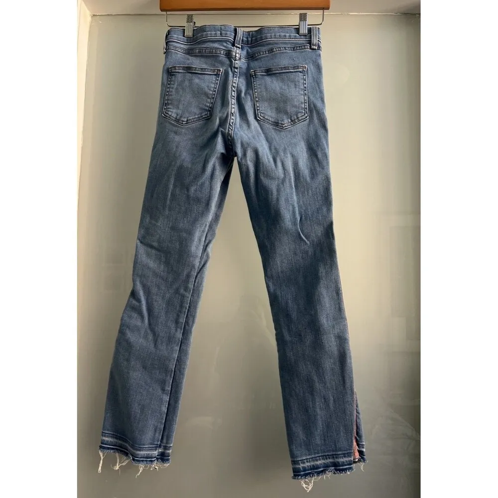 Veronica Beard Carolyn High Rise Button Fly Tuxedo Stripe Baby Boot Jeans 26 - Image 7