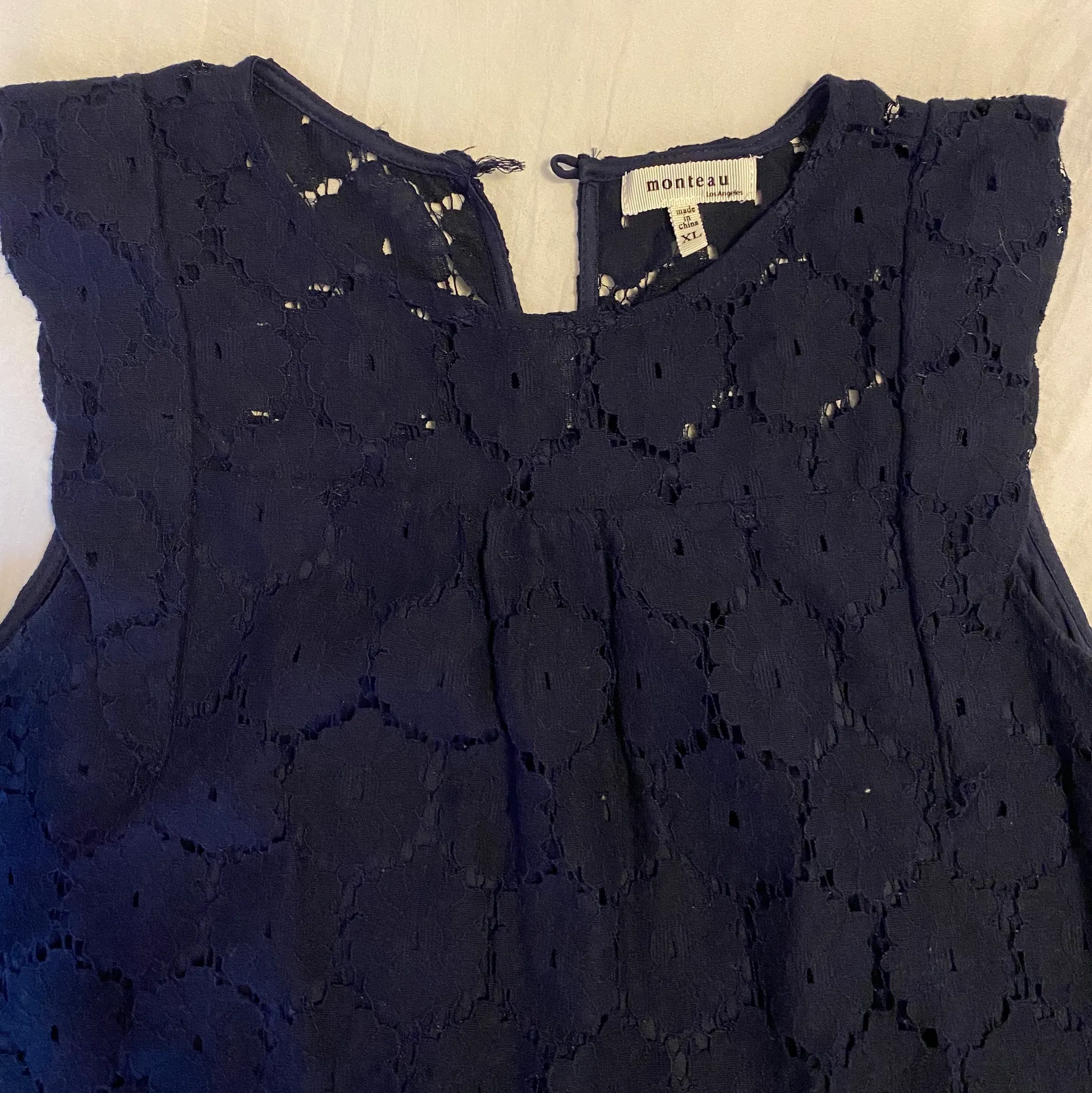 Lace Tank Top Blue Size XL - Image 3