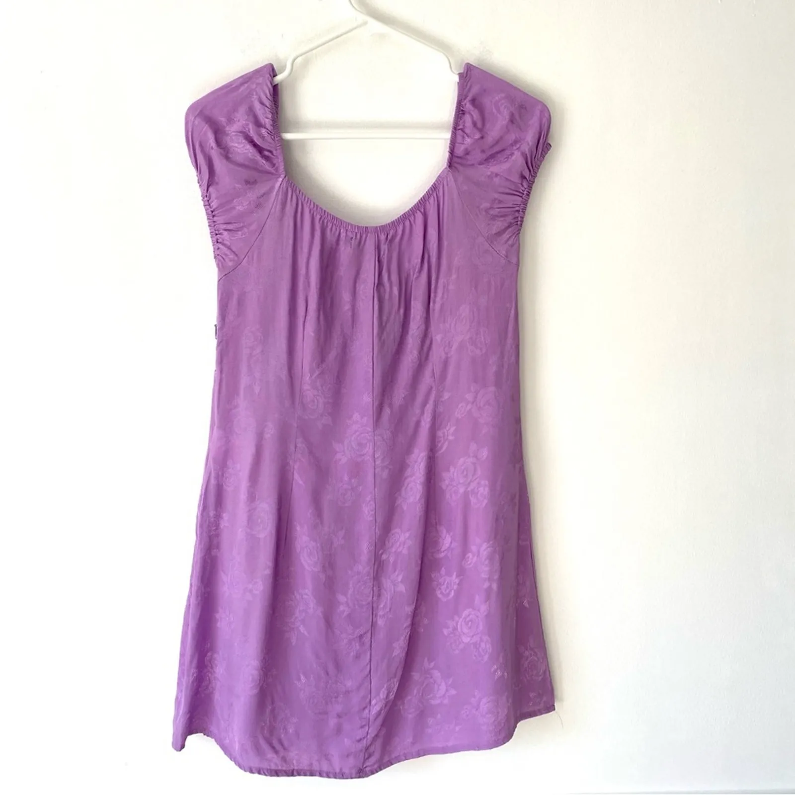 Motel Rocks Gaval Mini Babydoll Dress Satin Rose Lilac Dress lavender medium nwt - Image 9