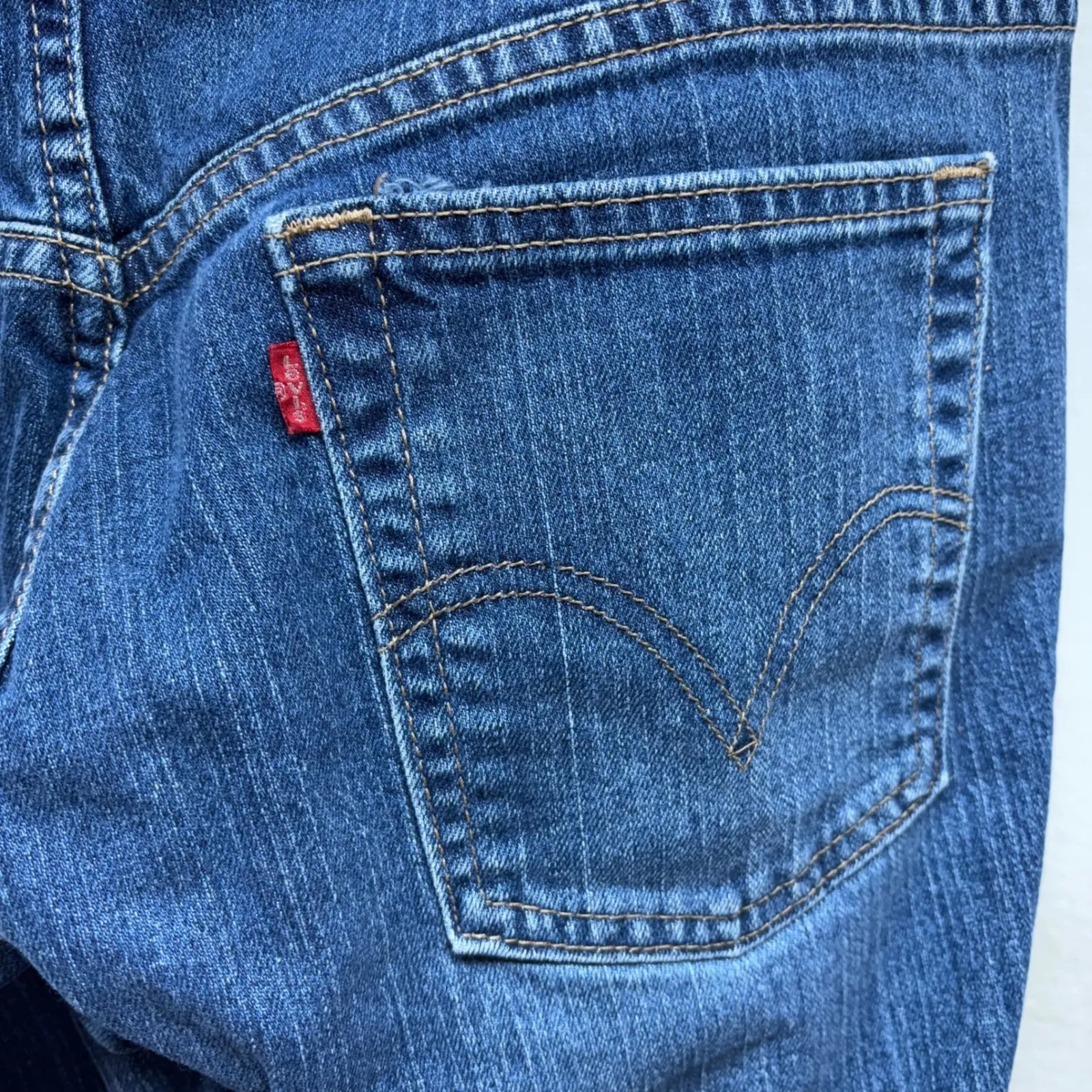 Levi's 515 Nouveau Boot Cut Stretch Jeans Women's Size 14/32 Medium‎ Wash Denim - Image 7