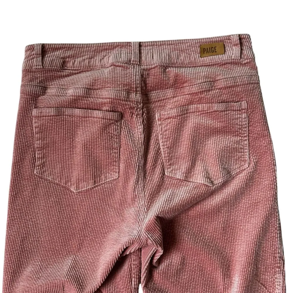 Paige Pink Hoxton Slim Corduroy Flat Front Pants Women Size 28 | 68-25 - Image 5
