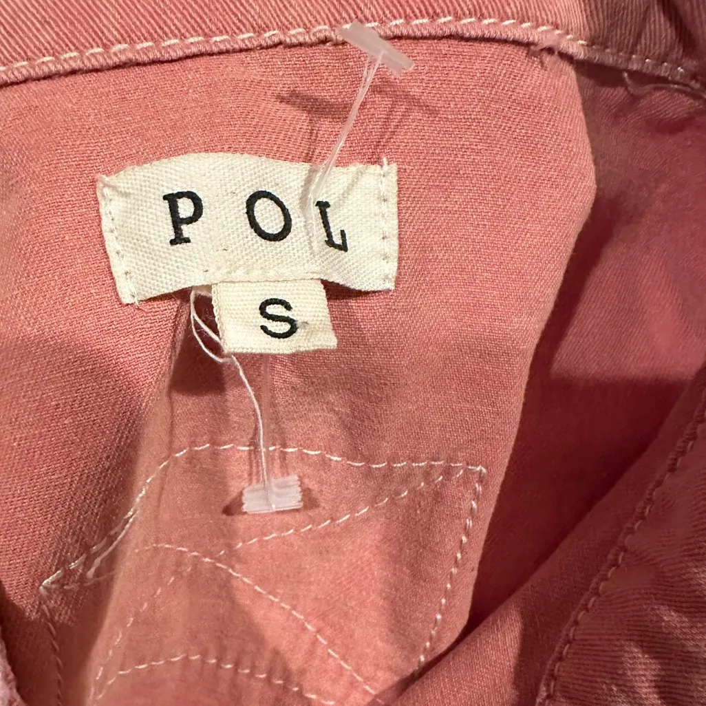 POL oversized jacket patchwork boho lace denim crochet pink pocket mesh size S - Image 6