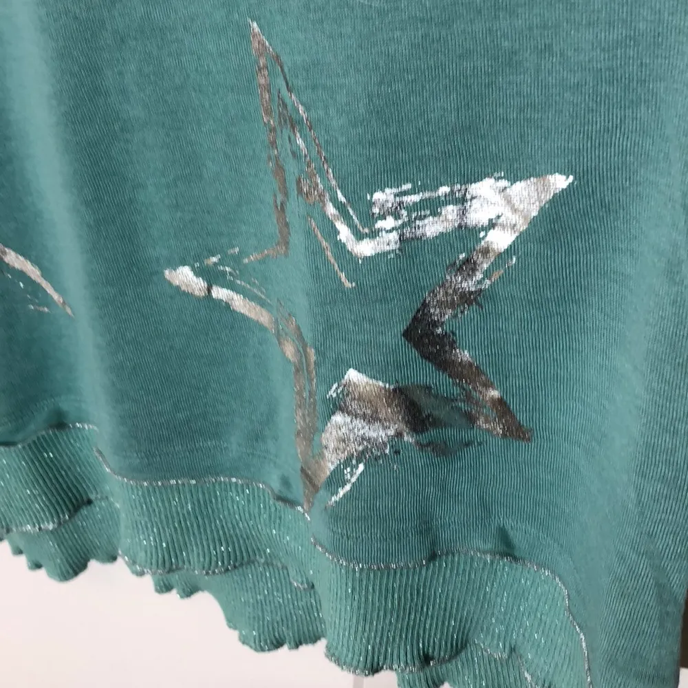 Ambria Metallic Star Knit Tunic 14 Green - Image 5