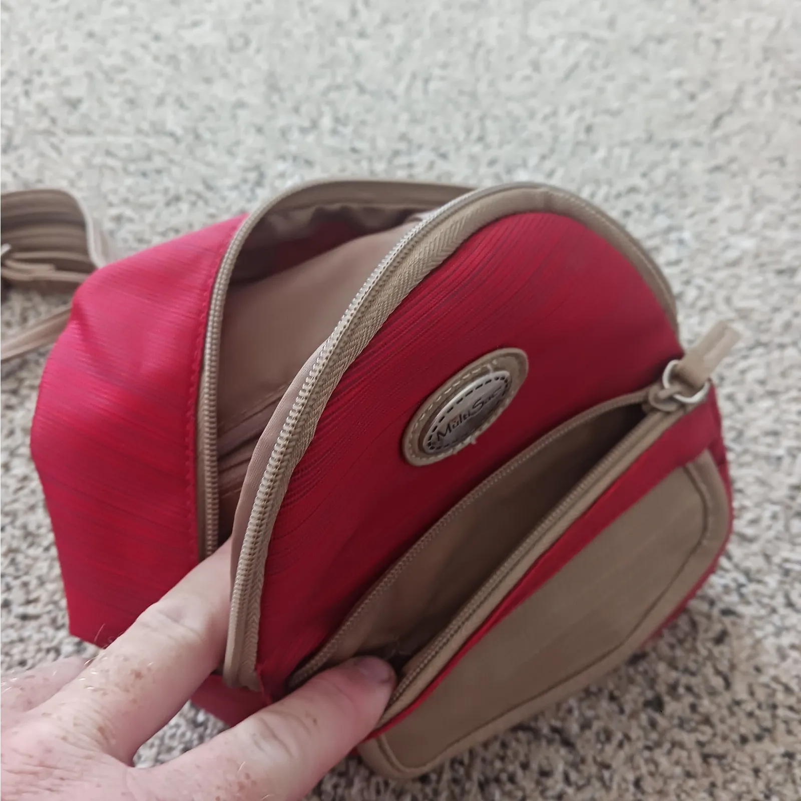 Multisac Convertible Backpack Sling Bag Purse Red Small Jamie EUC - Image 3