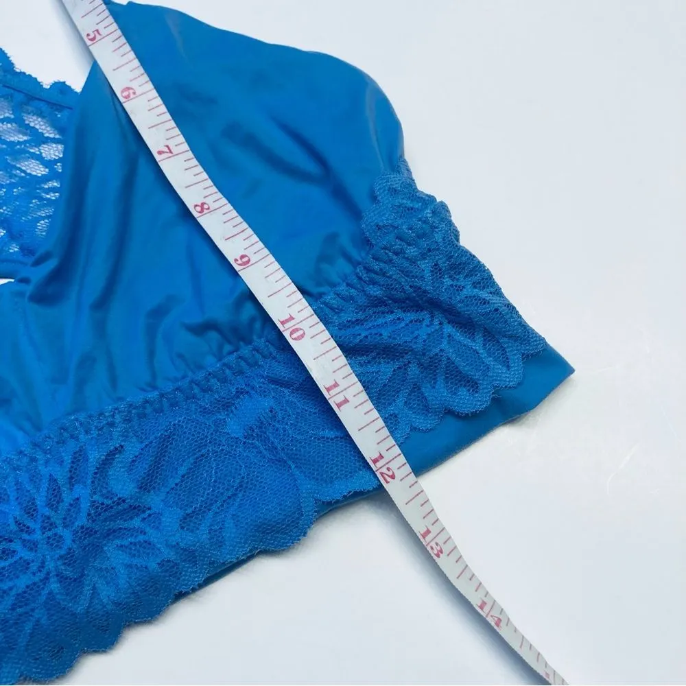 Victoria's Secret Pink Lace Bralette Bra Racerback Unlined Size Small Blue‎ NEW - Image 9