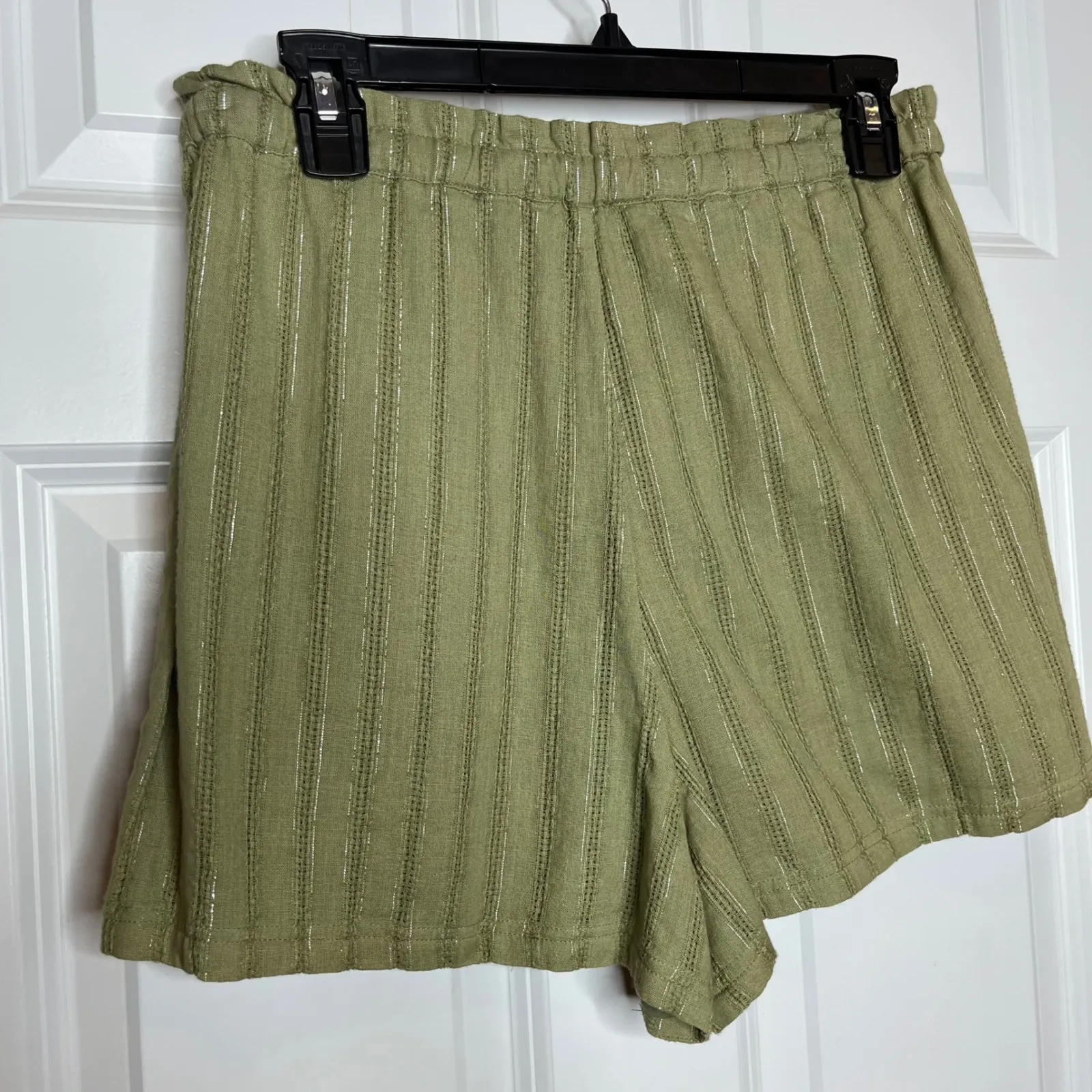 Roller Rabbit NEW Small Lurex Shadow Stripe Laina Short Olive Green Womens - Image 3