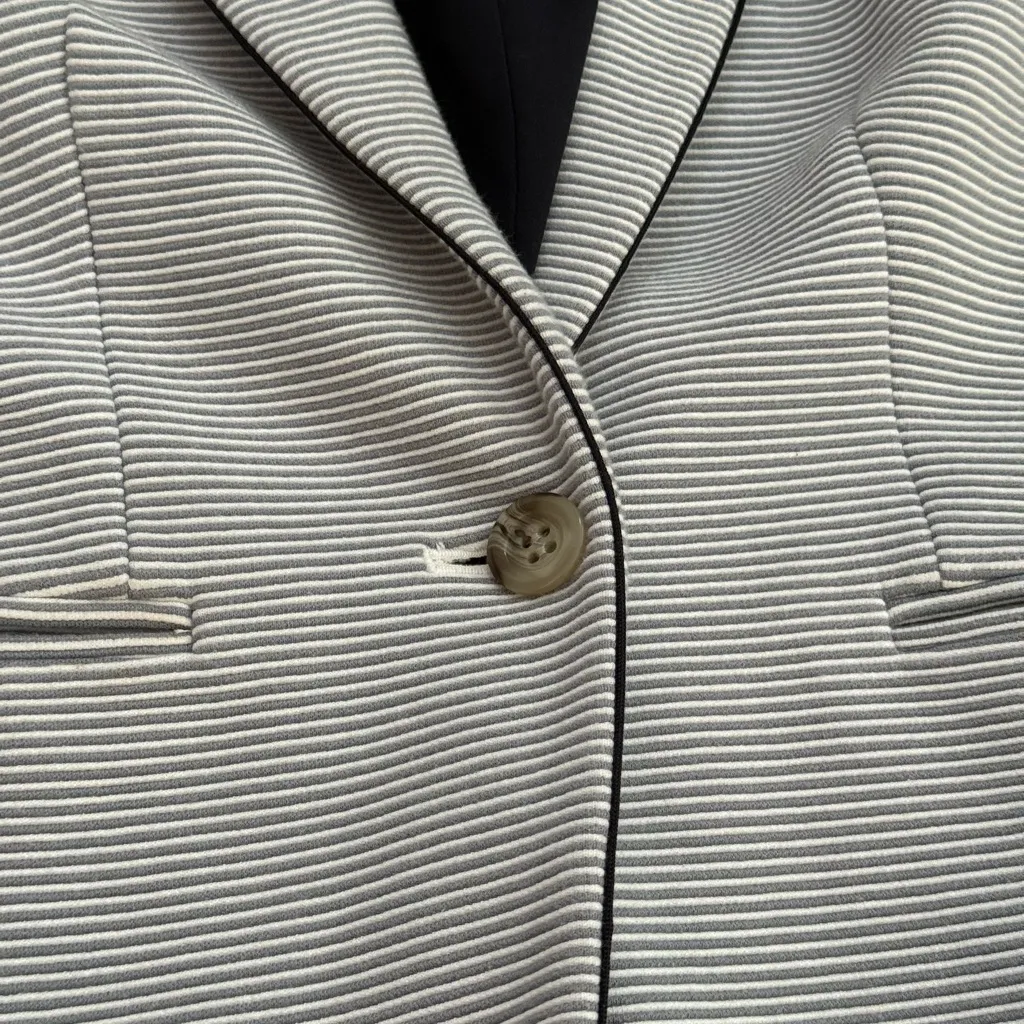 Ann Taylor Hutton Textured Stripe Blazer Jacket | Grey Stripe | 4 - Image 4