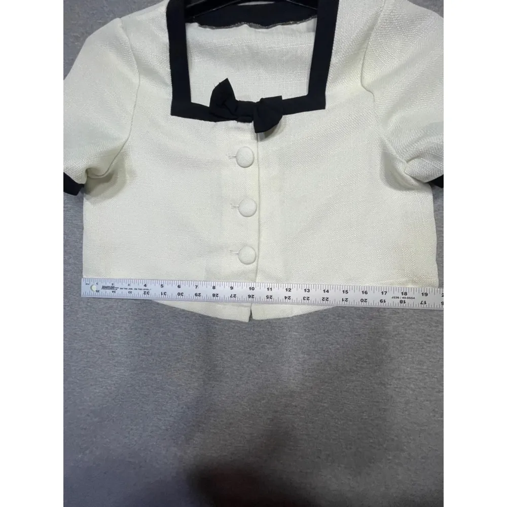 Women's Y.JIA Blouse, M, White & Black Size M - Image 4