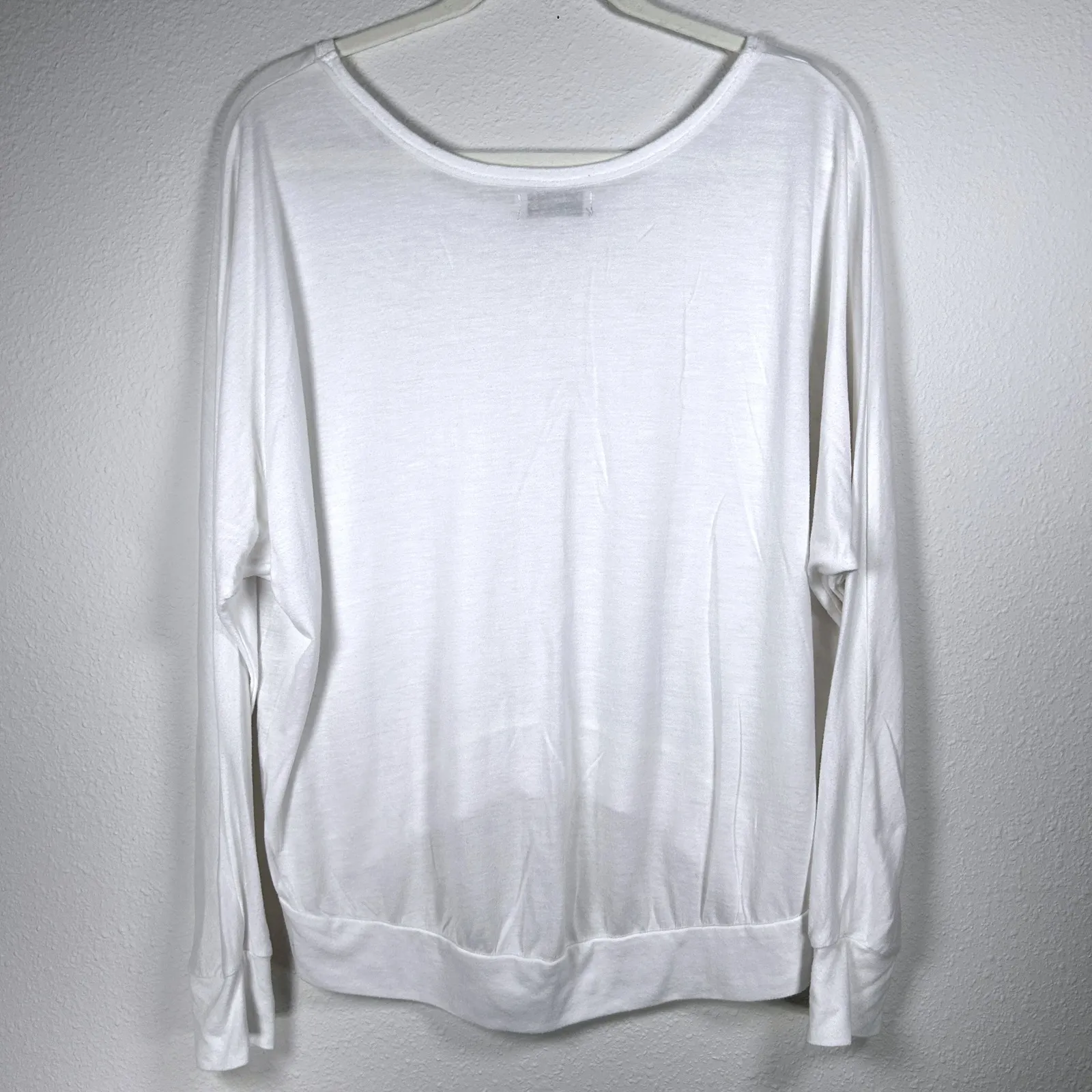 Michael Stars White Long Sleeve Top Hi Lo Hem Relaxed "One Size Fits Most" - Image 8