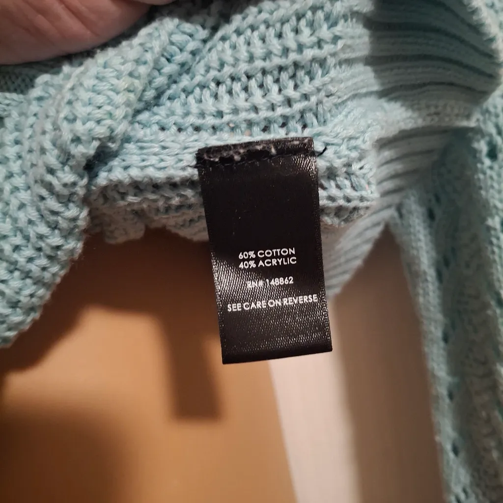 Torrid Sz 00 Women's Light Blue Button-Up Sweater - Image 11