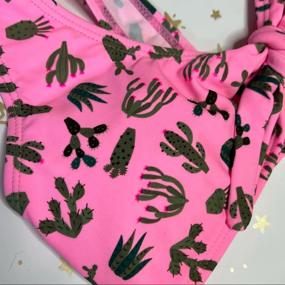 Neon Pink Cactus Bikini Swimsuit Set - Image 7