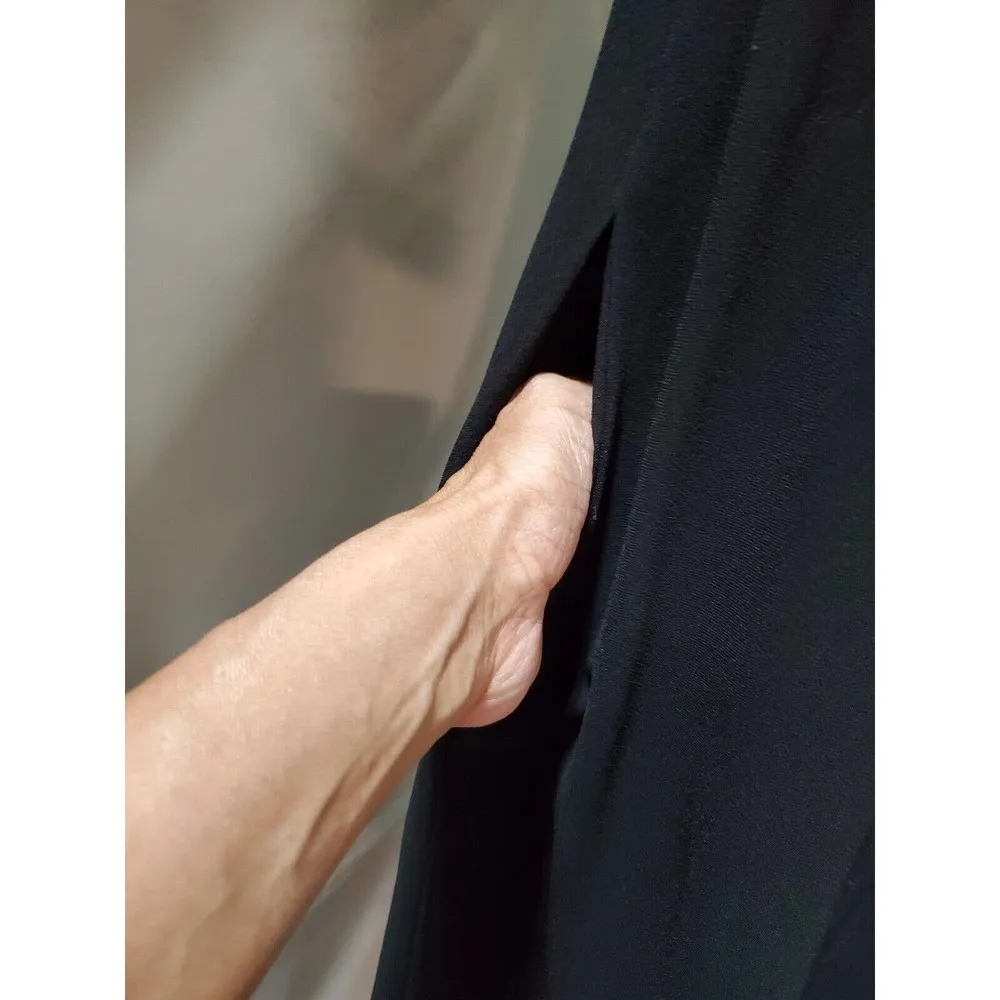 French Collection Women Solid Black Polyester Sleeveless Casual Jumpsuit Size 4 - Image 9