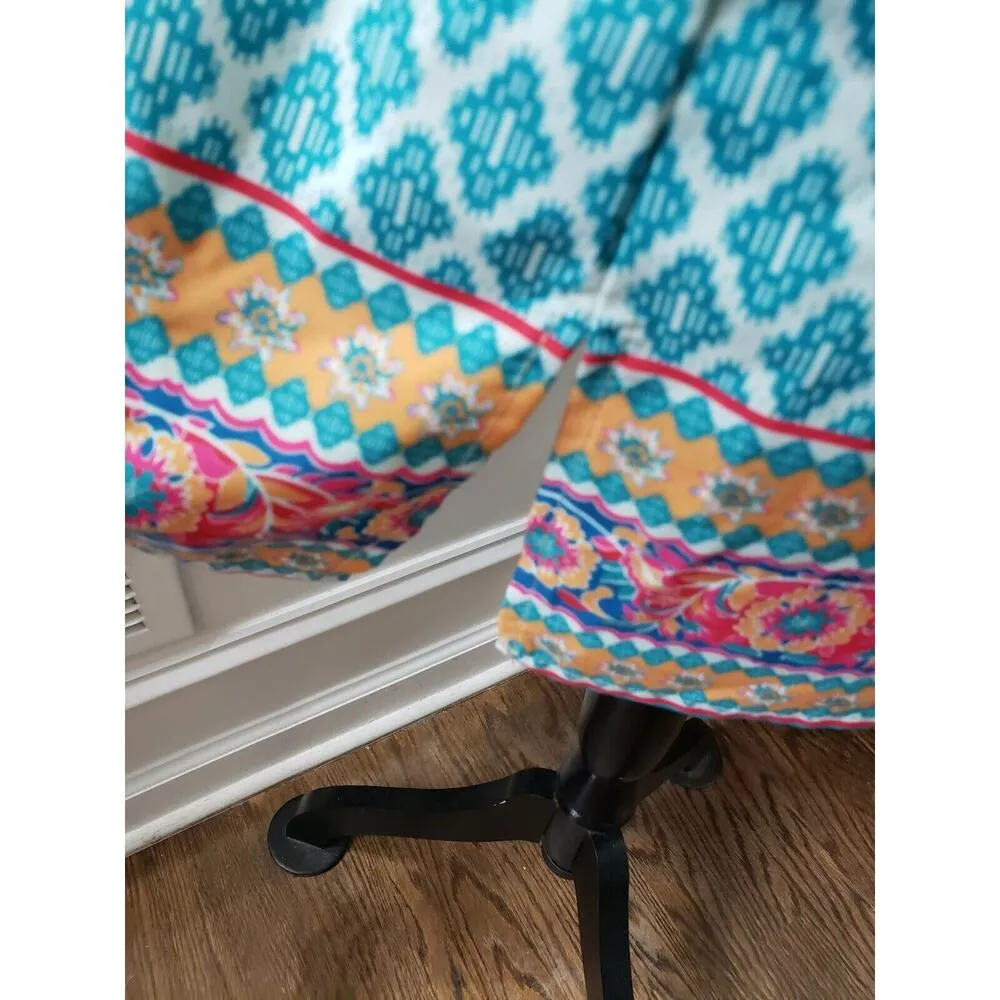 Urban Coco Women Multicolor Polyester Round Neck 3/4 Sleeve Knee Length Dress XL - Image 8