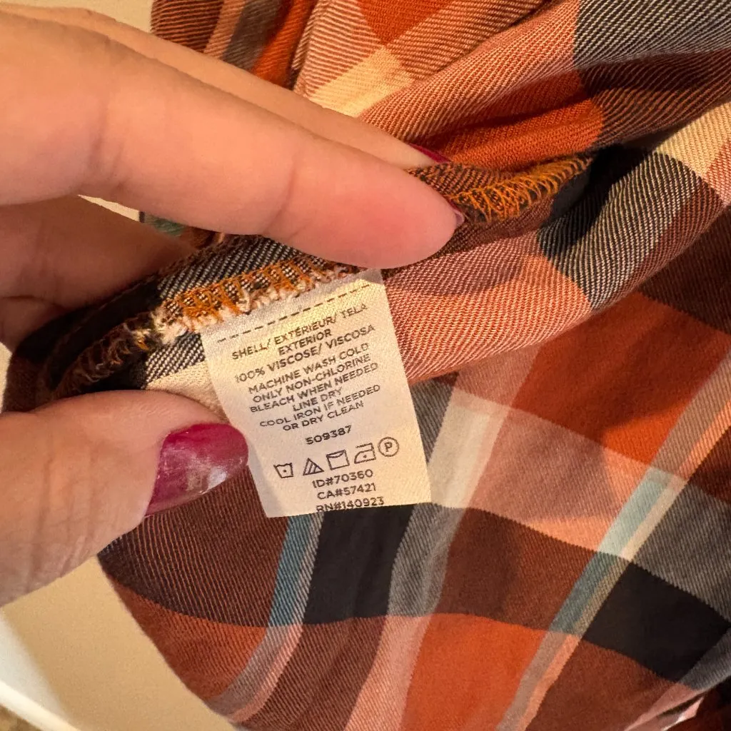 Loft plaid light flannel button down shirt - Image 4