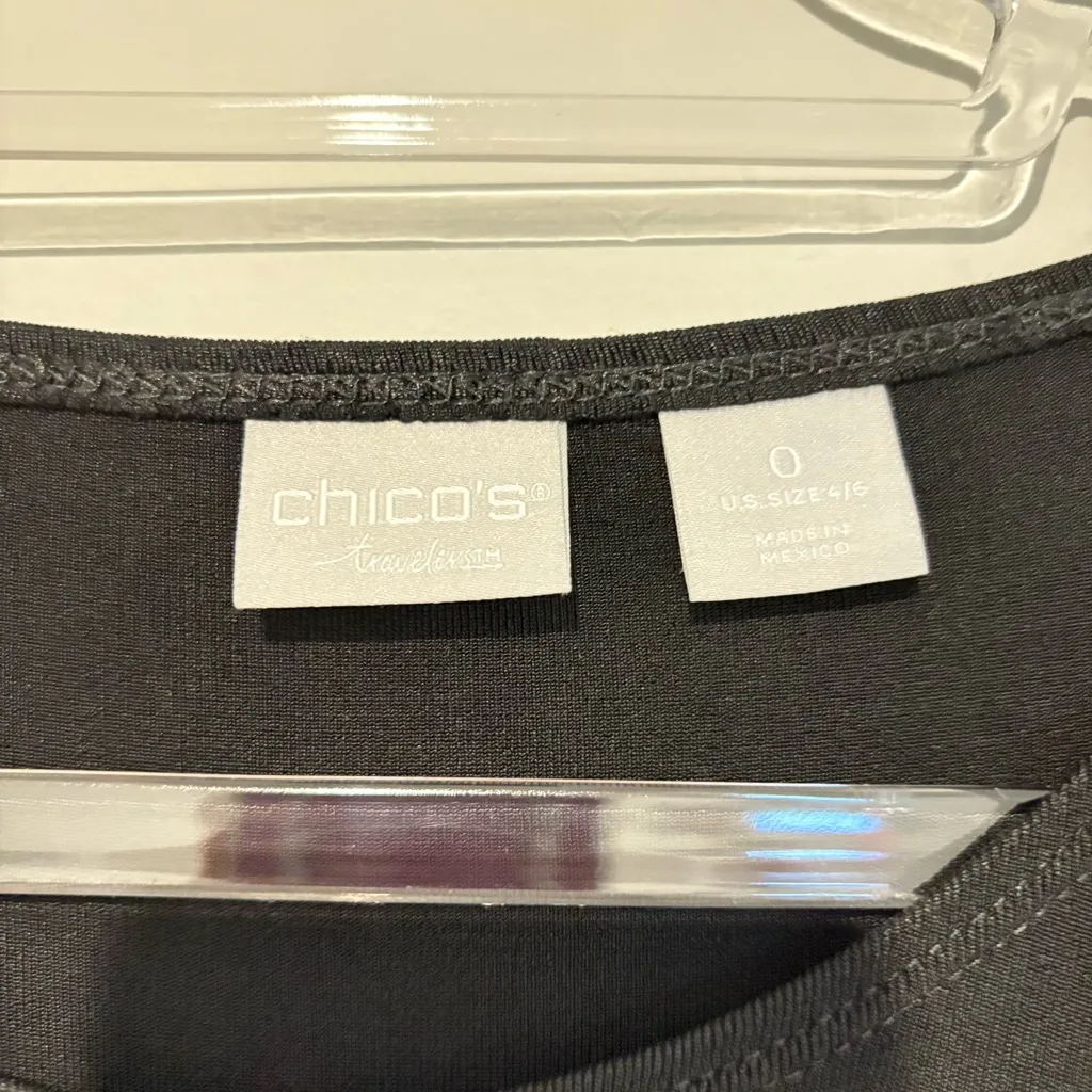 Chico’s Travelers Short Sleeve Elegant Maxi Dress black size 0 (4/6) - Image 4