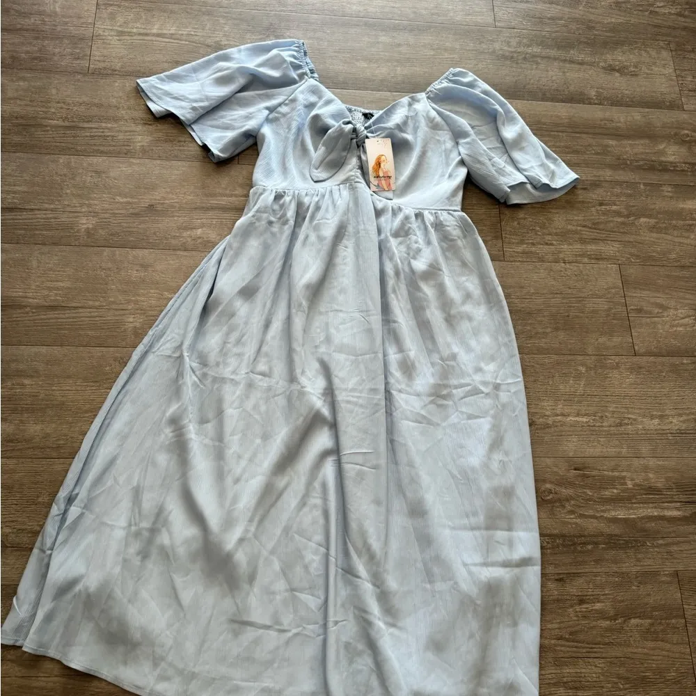 PRETTY GARDEN casual short sleeve neck ruffle flowy dress 🌷 - Image 13