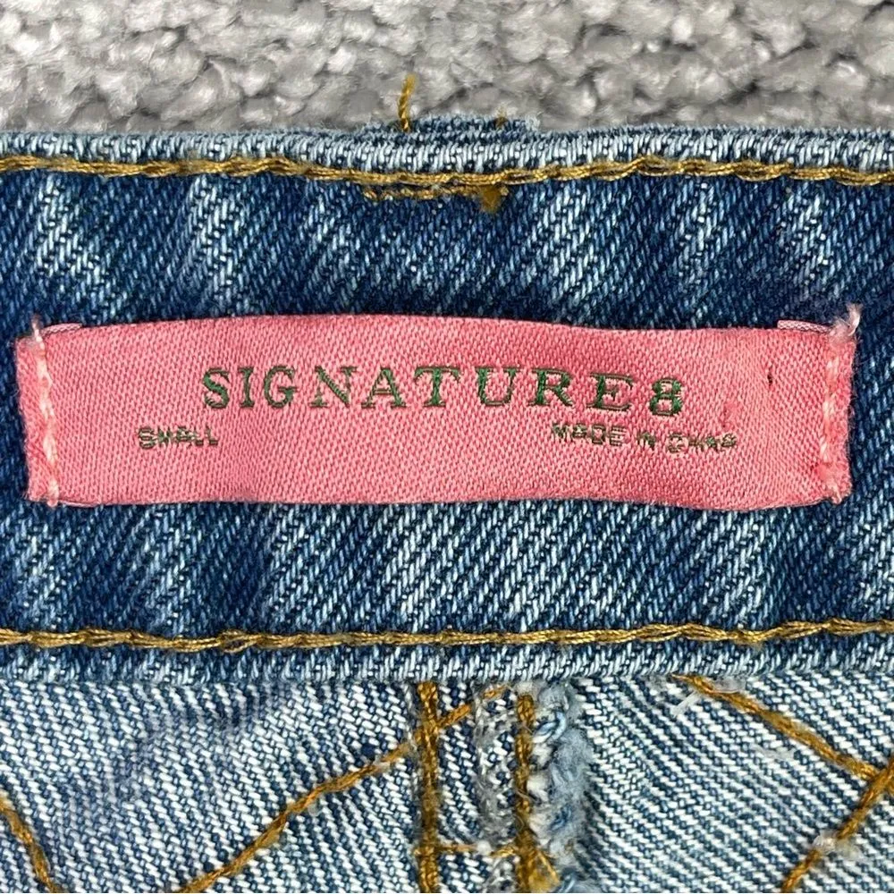 Signature 8 Jeans Women’s Small Blue Jogger High Rise Medium Wash Button Fly Size undefined - Image 6