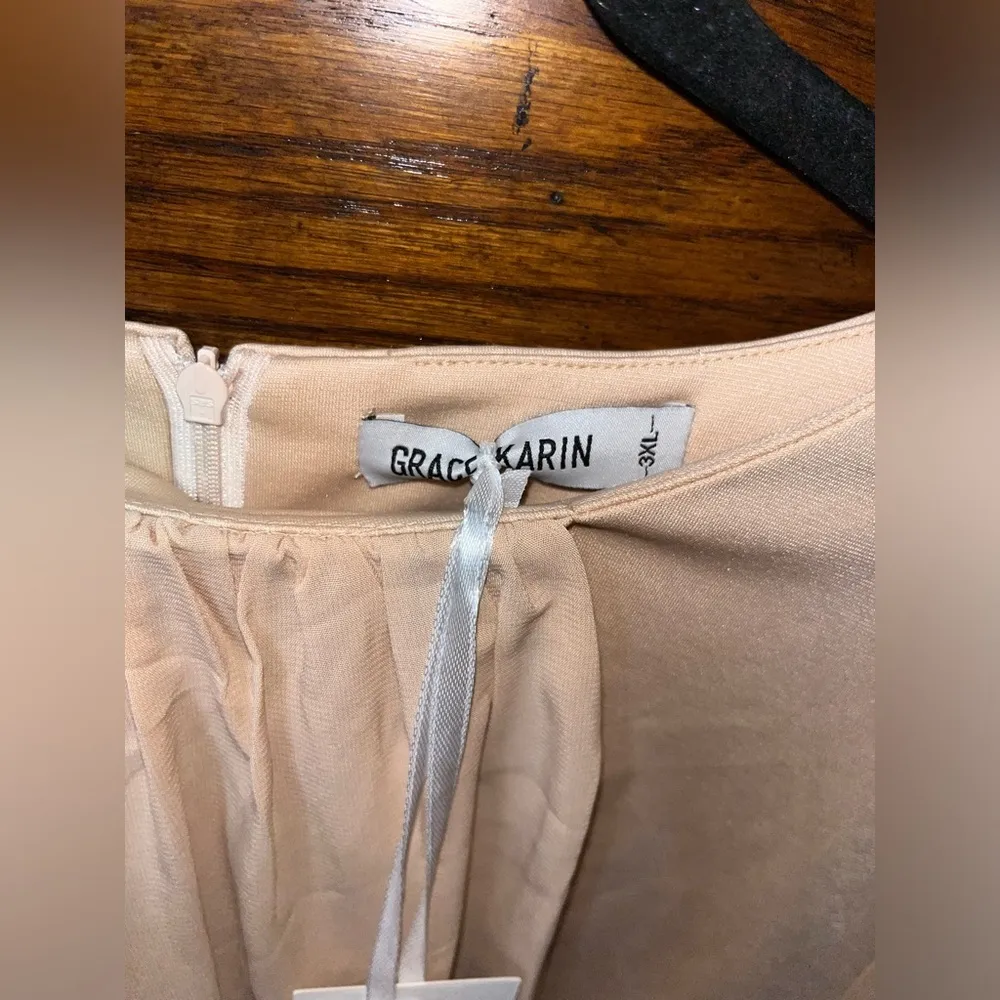 NWT! Grace Karin Pleated Balloon Long Sleeve Midi Dress 23-24” P2P - Image 4