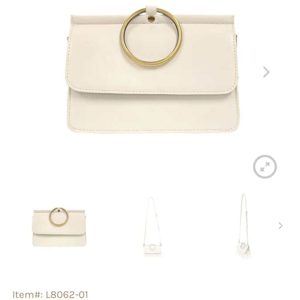 Joy Susan Aria Ring Bag with Crossbody Strap in Off White - Image 10