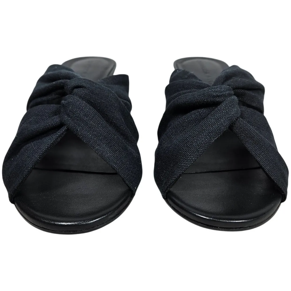 Rebecca Allen The Twist Slide Sandal‎ in Black Linen 8 NIB - Image 4