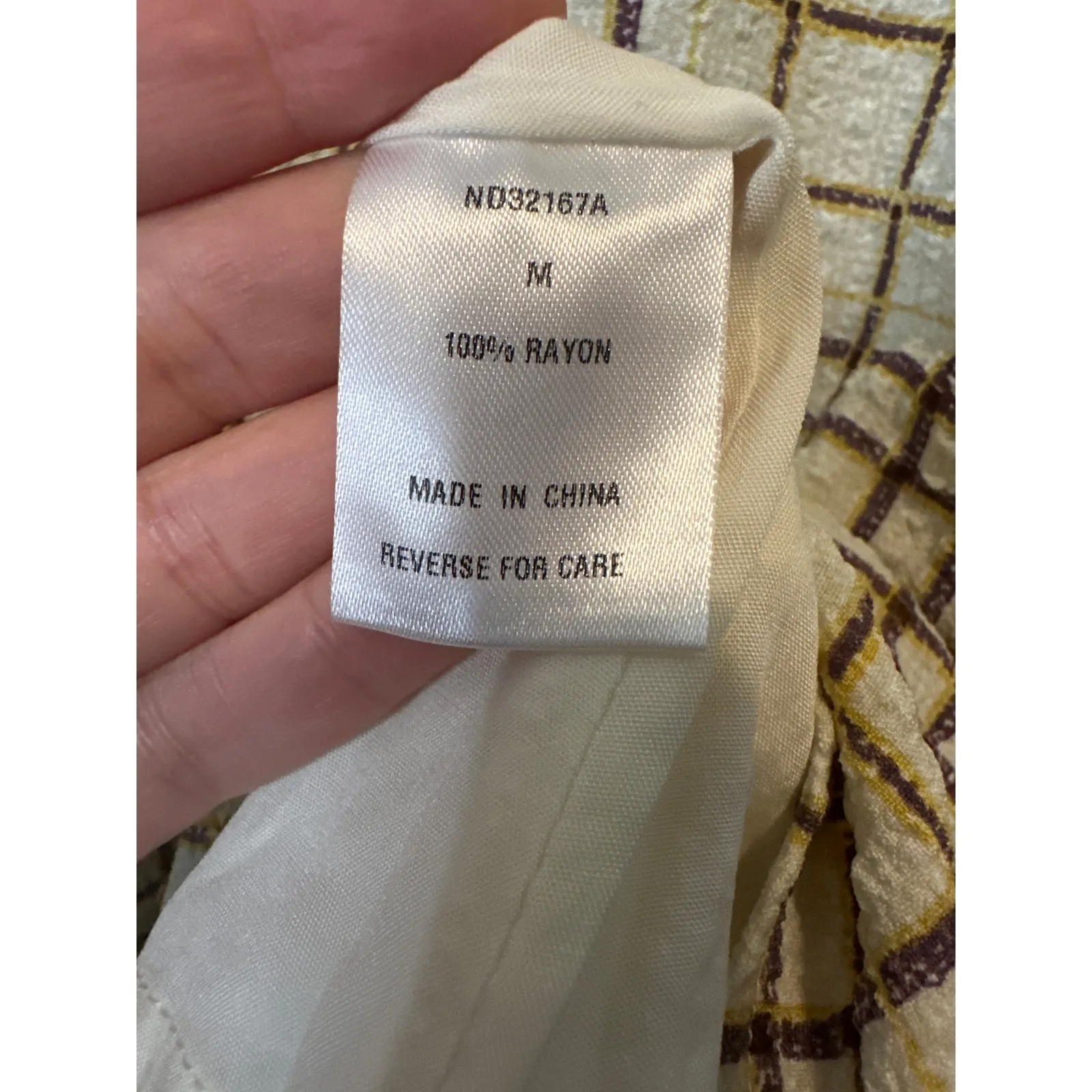 Lumiere NWT Plaid Drop Waist Mini Dress in Neutral Cream Gold Size Medium - Image 7