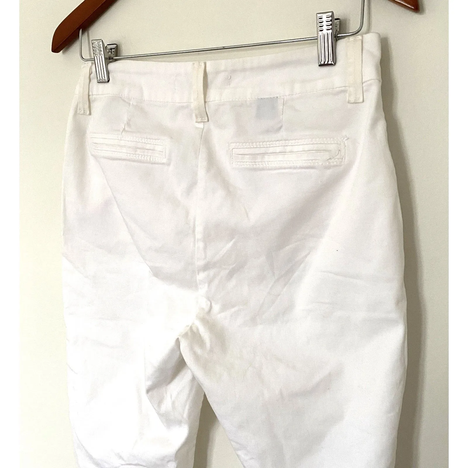 NYDJ White Lift Tuck Crop Chino Pants Cotton Blend Straight Crop Sz 6 - Image 11