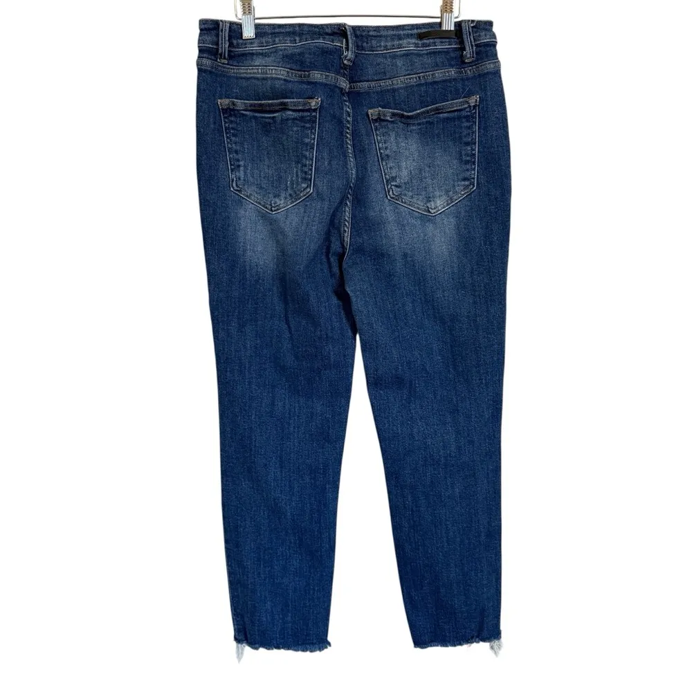 Risen High Rise Distressed Relaxed Fit Skinny Jeans Women’s size 32/15 Blue - Image 4