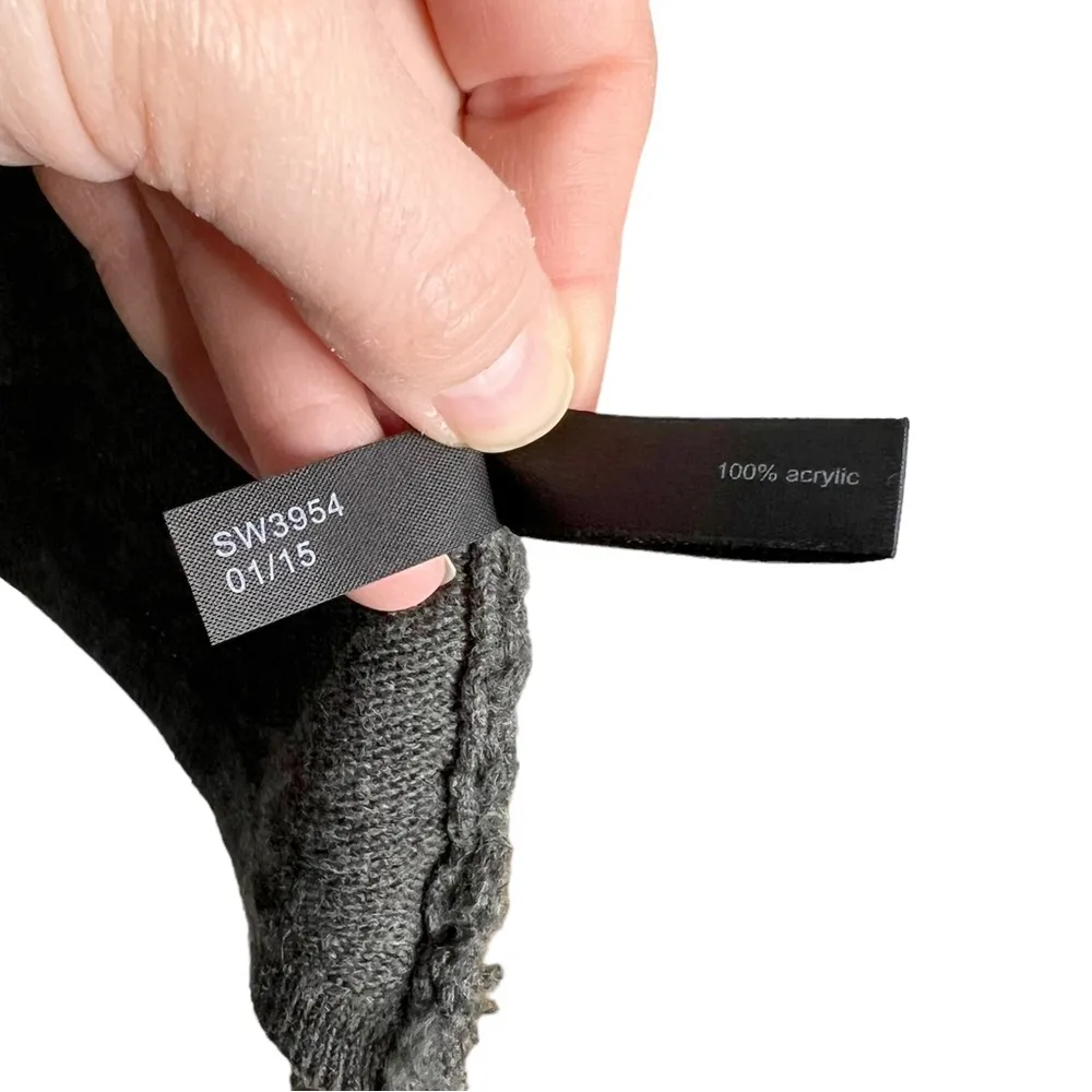 The Limited Solid Gray Knit Open Front Waterfall Cardigan Sweater - Image 10