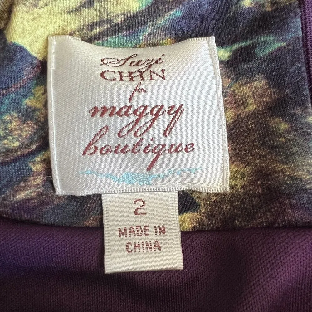 Suzi Chin For Maggy Boutique Dresss Size 2 Purple - Image 2