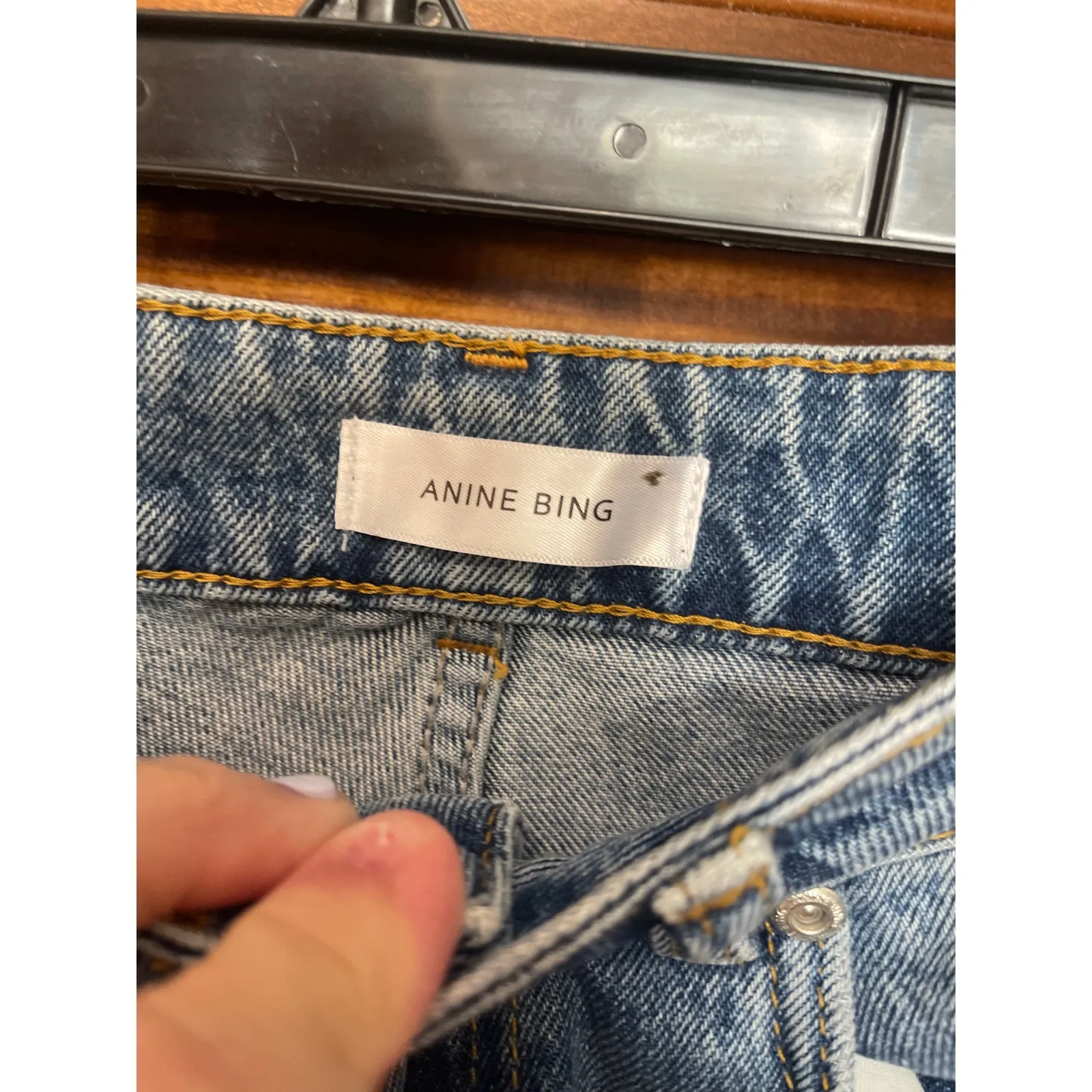 Anine Bing racing stripe logo jeans size 27 - Image 4