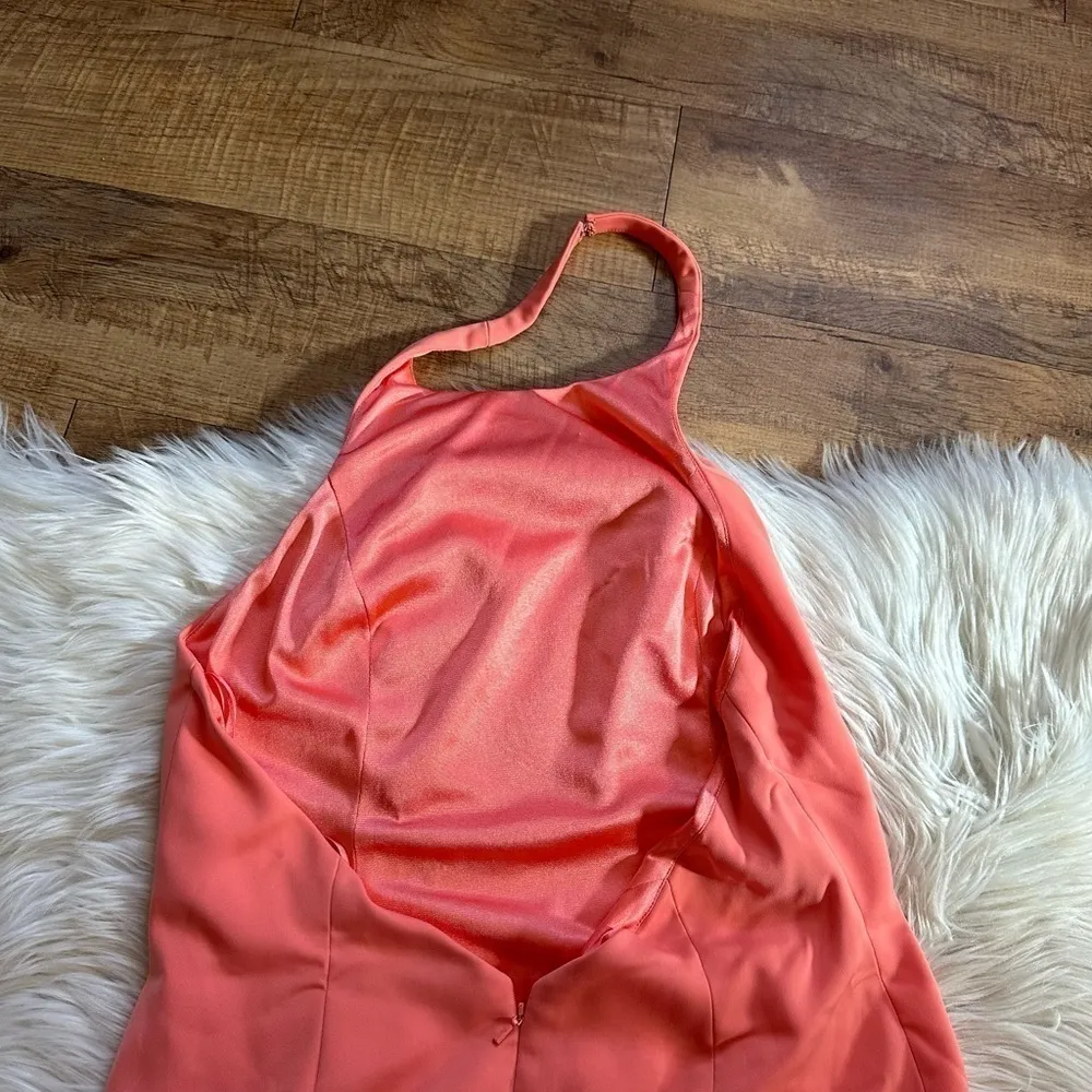 JAY GODFREY Benioff Mini Dress In Papaya Orange Size 12 - Image 5