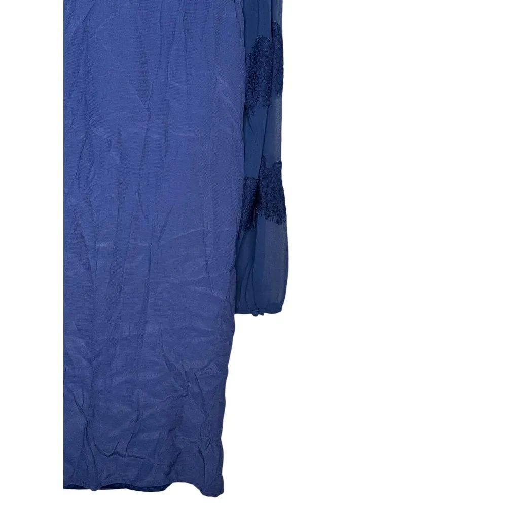Boden Women's Dress‎ Sasha Lined Sheer Arms Long Sheer Lace Sleeve Swing Navy 6R Blue Size 6 - Image 9