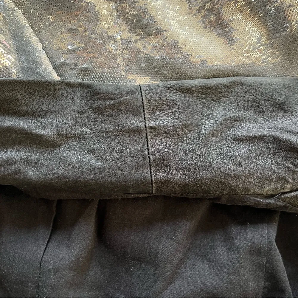 Iro Missy sequins jacket silver leather details size 0 J1 - Image 9