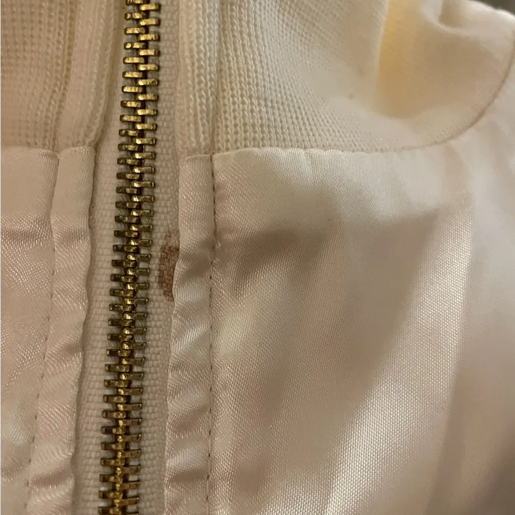 Baby Phat Cream Bomber Jacket Y2K Logo Women’s Zip Pockets Satin XXL NEW NWT - Image 6