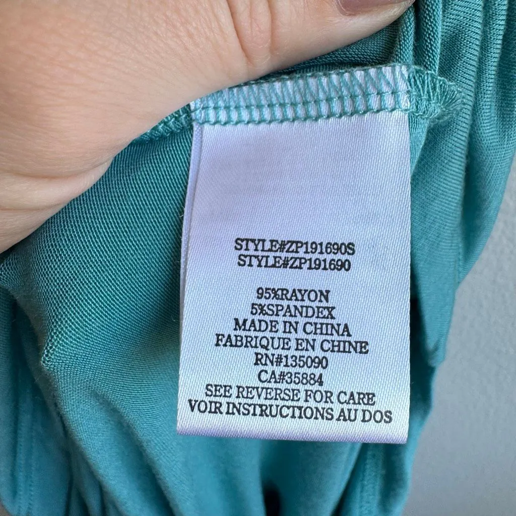 Z Supply Teal Blue Comfy Flared Spaghetti Strap Jumpsuit Size Small Lounge - Image 8