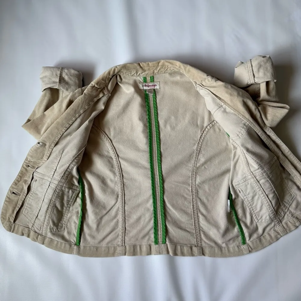 Aeropostale Tan Blazer size small Cotton spandex blend velvet feel.‎ - Image 6