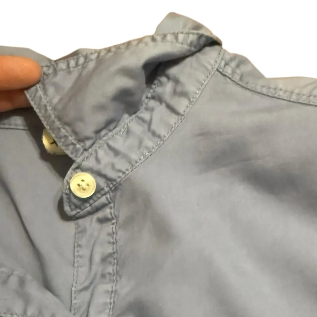 We the Free Chambray Denim Fair Isle Sweater Knit Sleeves Top Eclectic Indie Med - Image 6