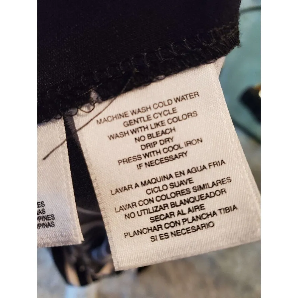 Nine West Women Black & White Polyester Round Neck Sleeveless Long Maxi Dress 10 - Image 9