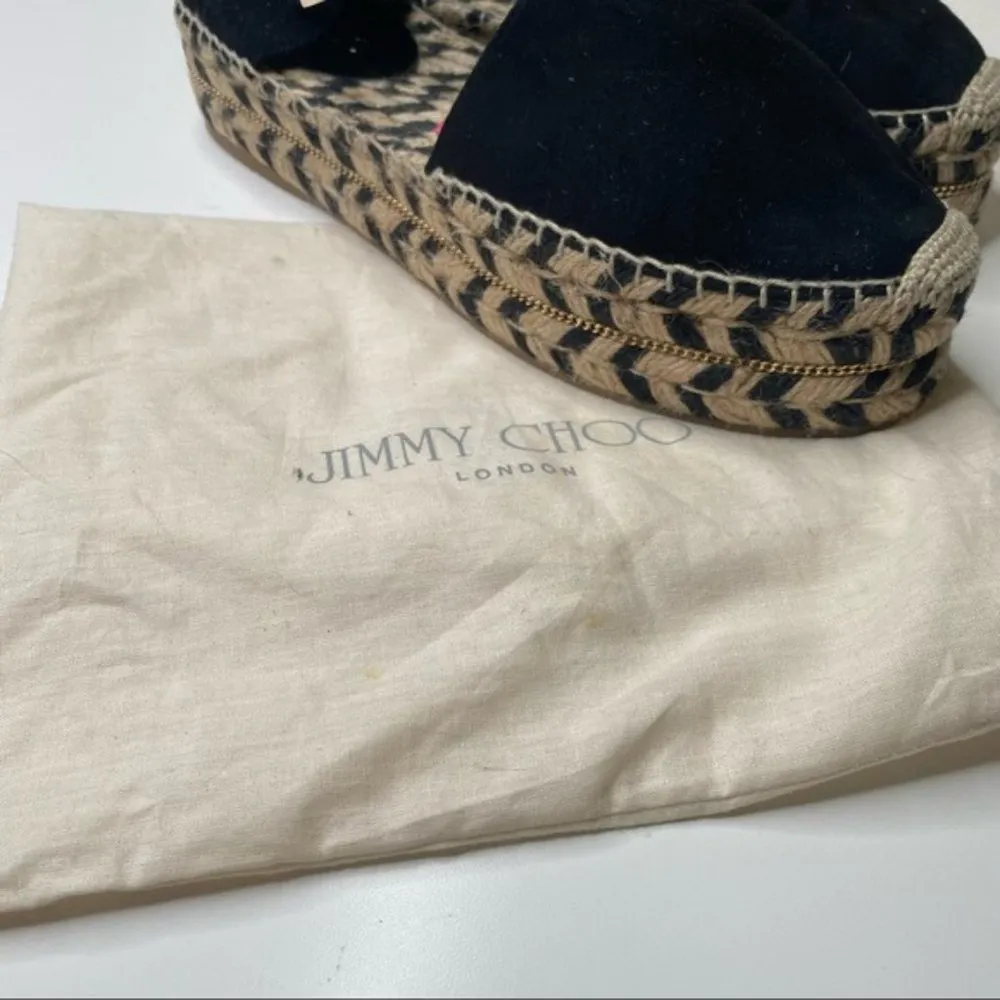 Jimmy Choo  Black Suede Delphine Espadrilles - Image 10