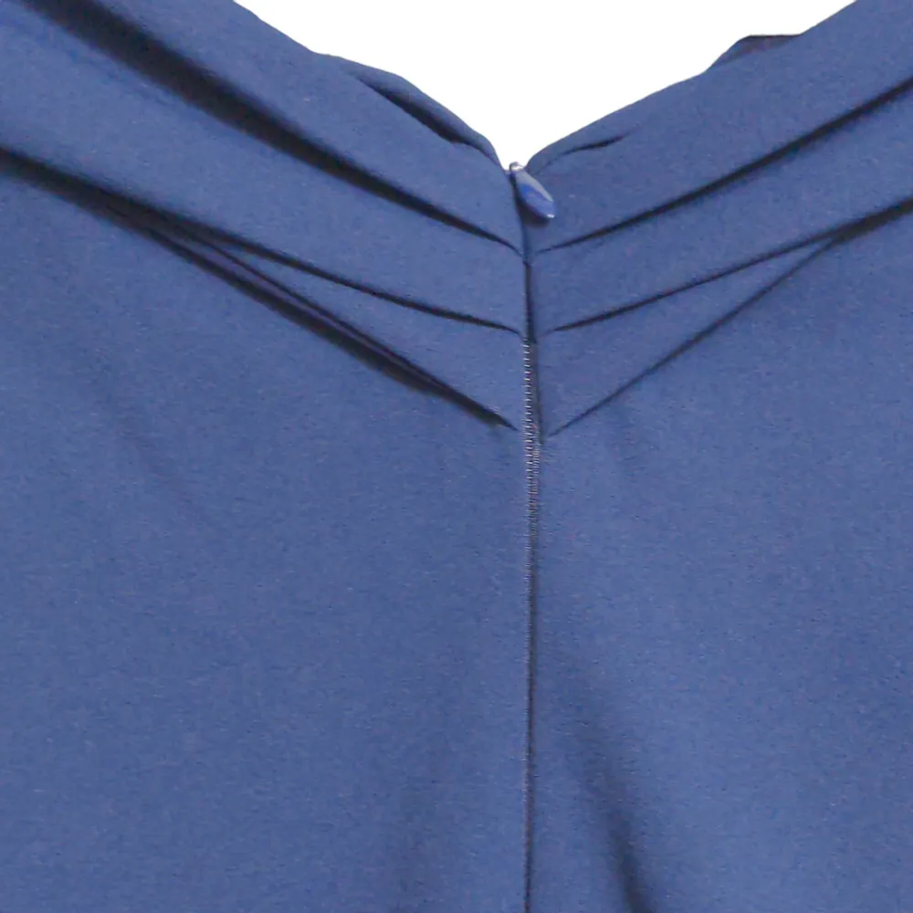 Nookie Athena Halter Midi Dress Navy Blue Bodycon Halter Off The Shoulder XS New - Image 9