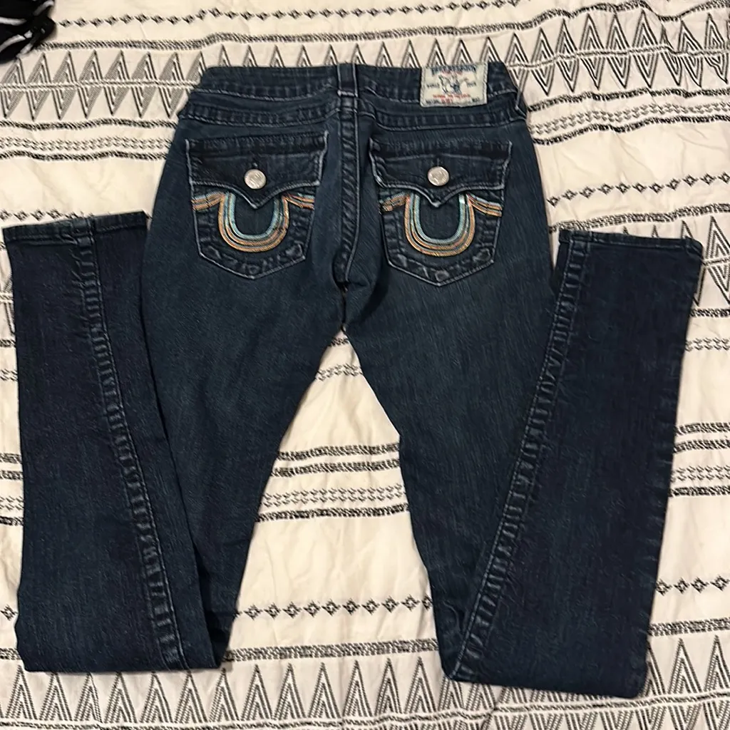 Vintage low rise true religion jeans sequin pocket - Image 2