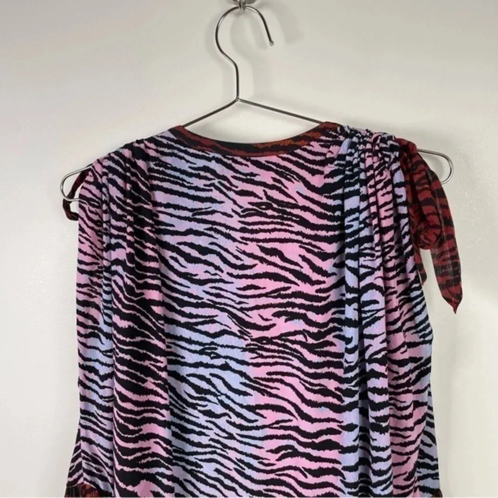 KENZO x‎ H&M Red And Pink Red Zebra Sheer Maxi Dress Size M - Image 3