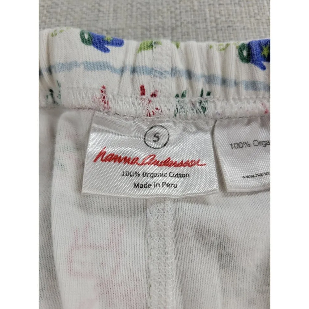 Hanna Andersson Womens Pajama Pants Size S White Christmas Print Organic Cotton - Image 2