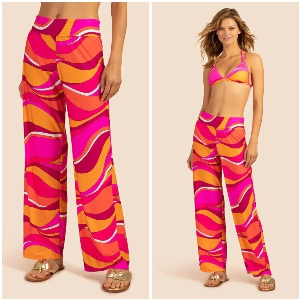 💕TRINA TURK💕 Vivid Vista Swim Pant ~ Multi-Color Retro Print Small S NWT - Image 2