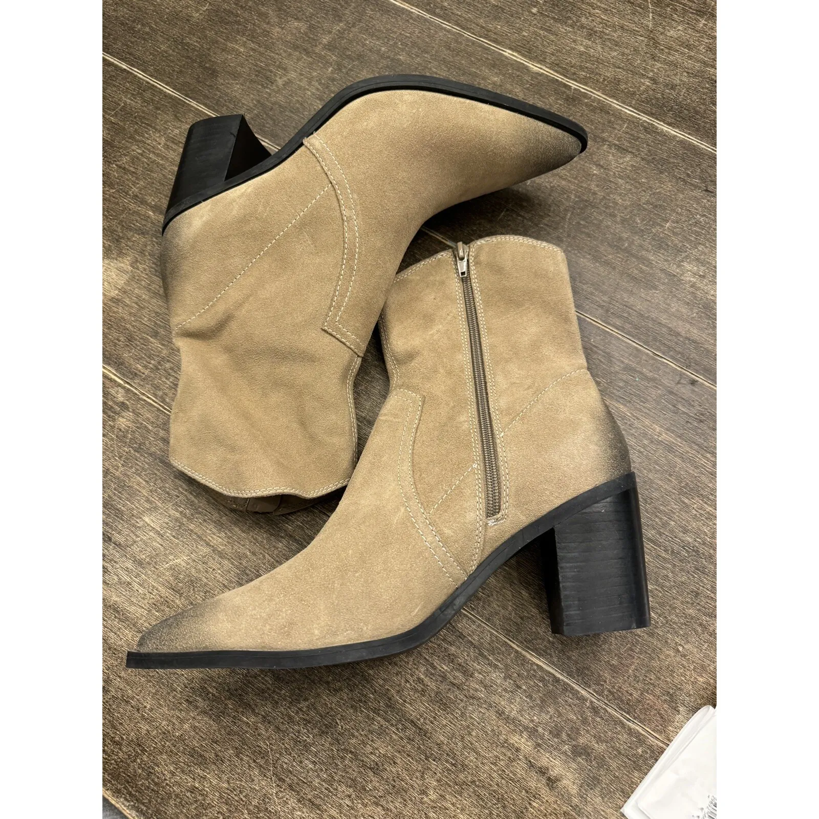 BP‎ Surina Western Booties In Tan Smoke Leather Upper Size 11 Women's Boots NEW - Image 4