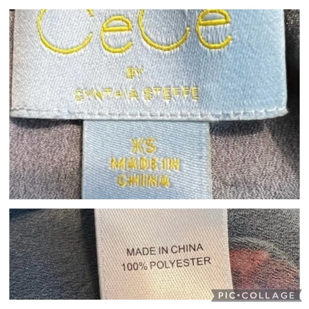 Cece by Cynthia Steffe Top Black Jewel Stone Short Top XS Cocktail Party Chic - Image 16