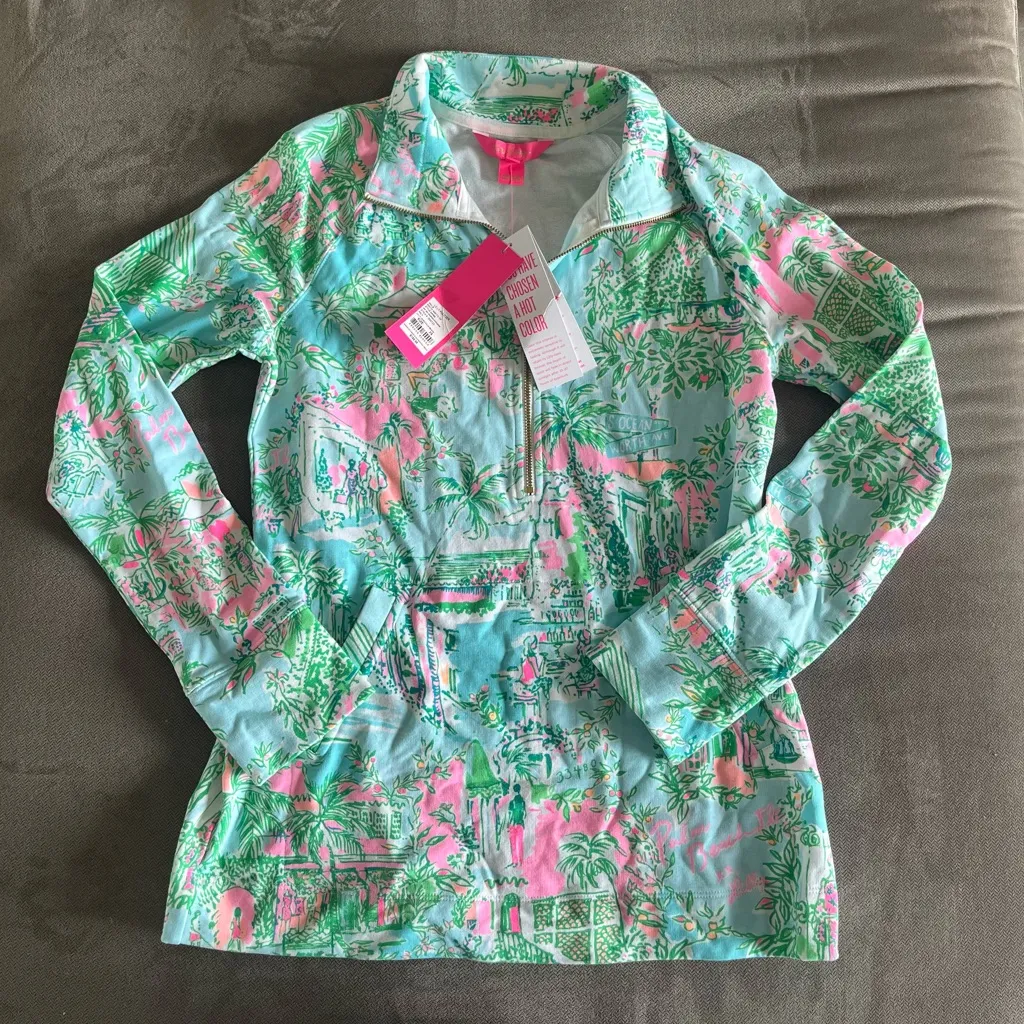 NWT Lilly Pulitzer UPF 50+ Skipper Popover Lilly Loves Palm Beach size XS - Image 2