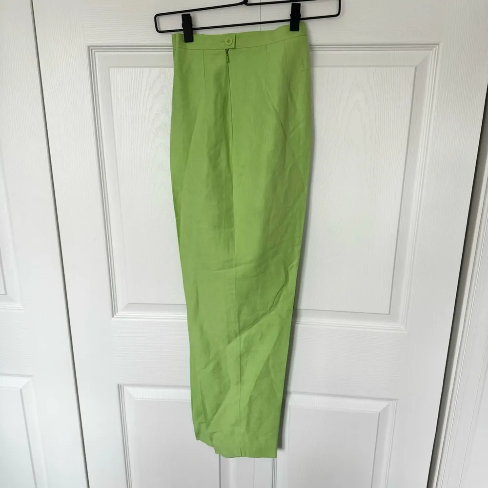 Vintage Express Lime Green Linen/Silk 3 piece business suit - See details - Image 8