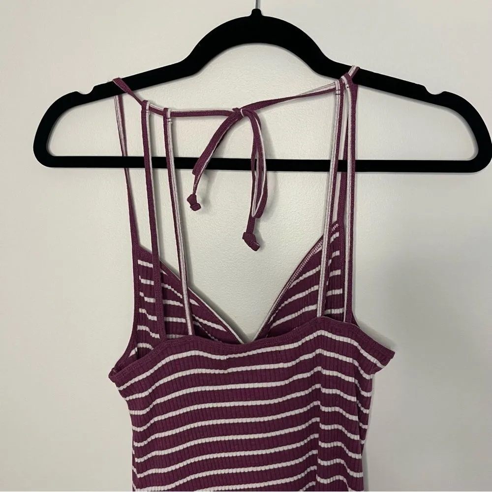 A&F Purple-White Striped Ribbed Summer Dress - Image 12