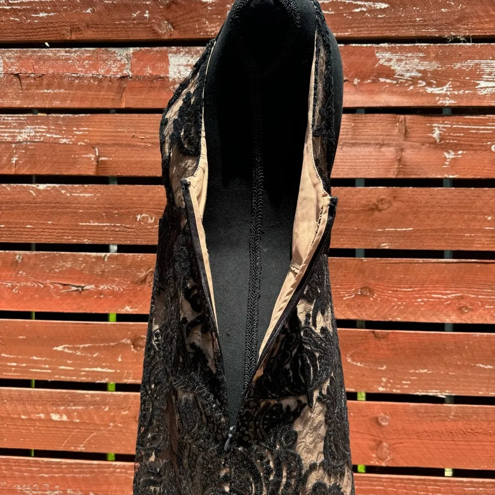 Free People Night Shimmers Black Lace & Sequin Mini Dress - Image 7